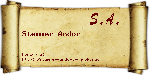 Stemmer Andor névjegykártya