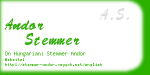 andor stemmer business card